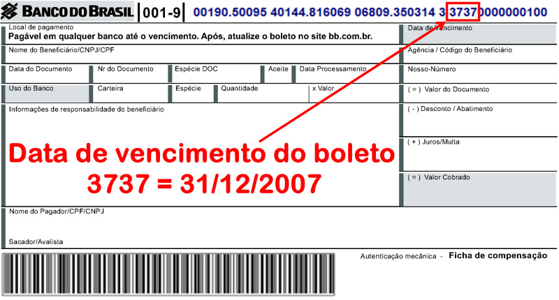 Boleto com Linha Digitável e Código de Barras