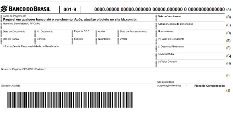 Campos do Boleto de Cobrança